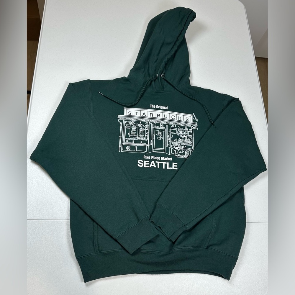 Port & Company Starbucks‎ Original 1st Coffeeshop Pike Place Market Green Hoodie
